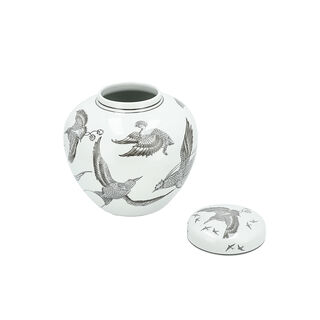 Decorative Jar White And Bird Pattern 23 *23 * 23 cm