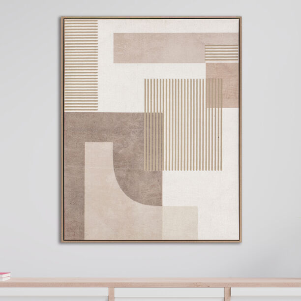 Homez color block canvas art in a wooden frame 60* 80*4.5cm image number 1