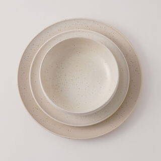 لا ميسا طقم سفرة فخار 12 قطعة، كريمي