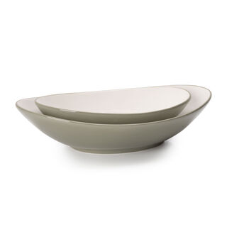 Rio Oval Bowl 2 Pieces Set Green Glaze