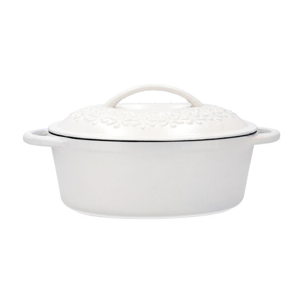 Alberto cast iron oval white pot 28 cm image number 1