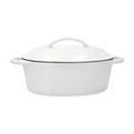 Alberto cast iron oval white pot 28 cm image number 1