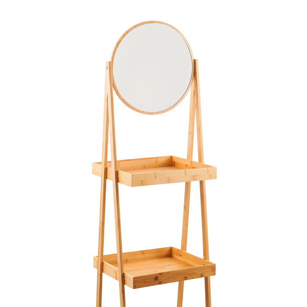 هومز رف حمام بامبو ثلاث طبقات مع مرآة 41*36*162سم، بيج image number 1