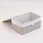 Cottage grey bamboo basket set with lid 3 pcs image number 3