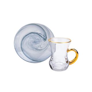La Mesa Arabic Tea Set 12 Pieces Marble & Gold