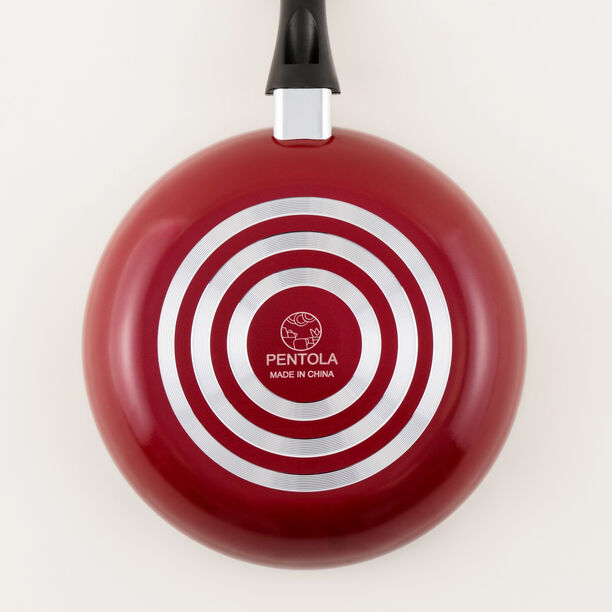 Pentola 3pcs aluminum non stick frying pans set, red 20cm, 24cm, 28cm image number 3