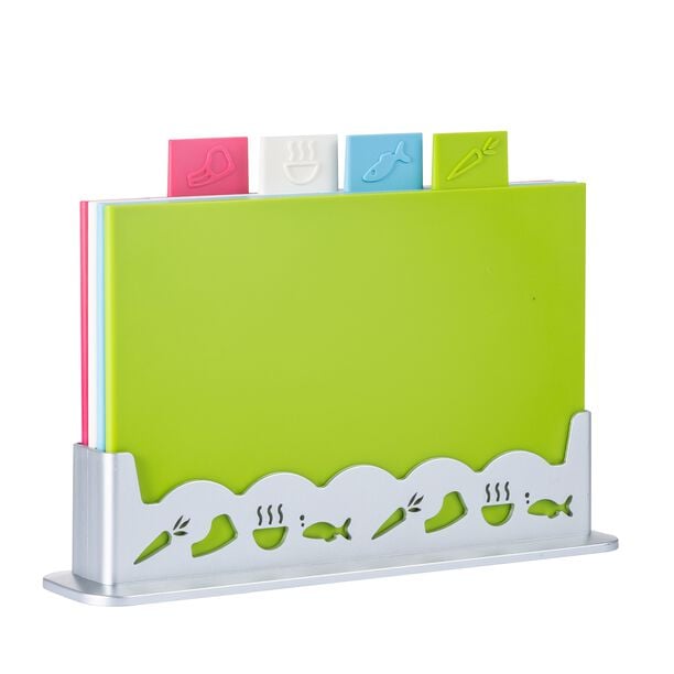 4Pcs Cutting Boards With Stand image number 5