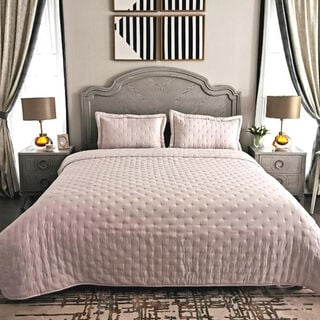 Cottage 2 pcs beige bedspread, twin size