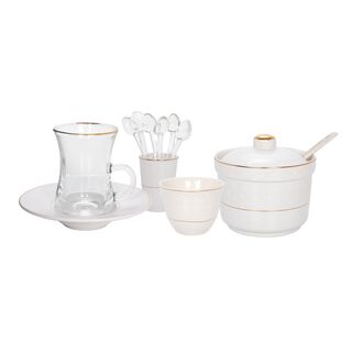 Zukhroof 28Pc Porcelain Tc Set Thumanya White Serve 6