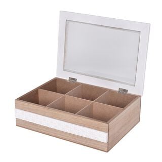 Wooden Tea Box 6 Sections