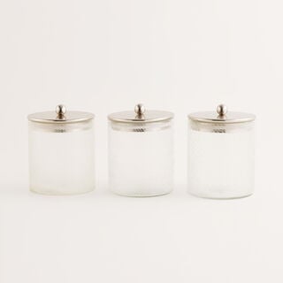 Alberto glass canister set 3pcs 12*12*14cm, silver
