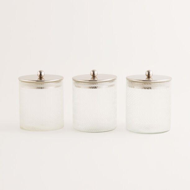 Alberto glass canister set 3pcs 12*12*14cm, silver image number 0