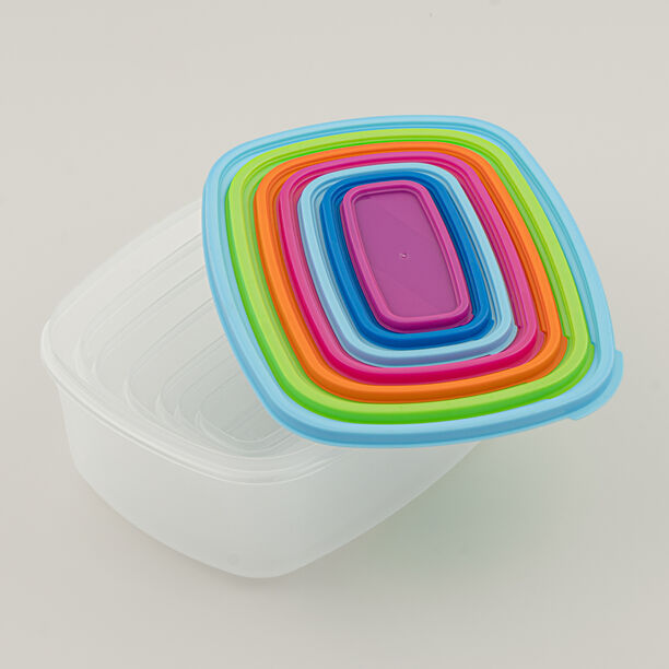 Pentola 7pcs plastic rectangular food container set with lids image number 2