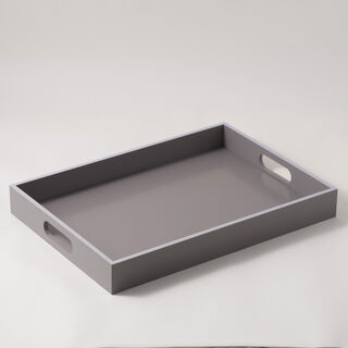 Dallaty 1 Piece Wood Rectangular Serving Tray, Grey, 50*35*6 cm