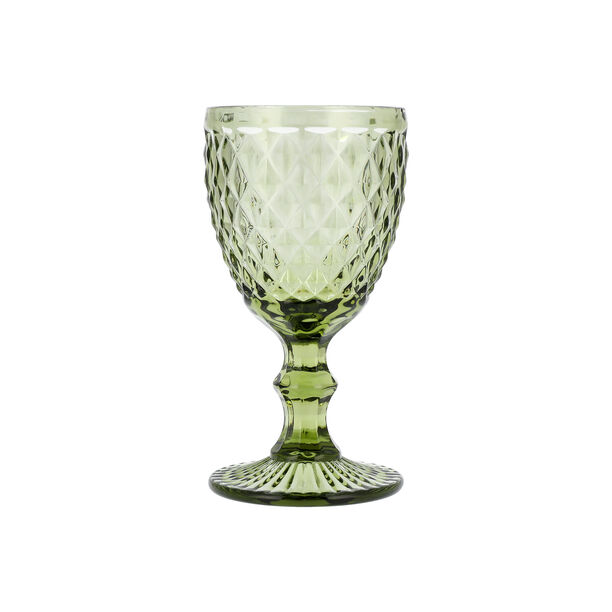 4 Pcs Embossed Green Stem Glass image number 2