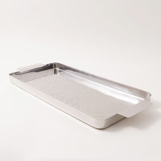 Dallaty steel serving tray arabesque patterns, silver 57*25*3cm