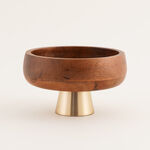 لا ميسا وعاء تقديم خشبي بقاعدة معدنية 18.5سم image number 0