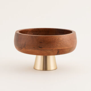 لا ميسا وعاء تقديم خشبي بقاعدة معدنية 18.5سم