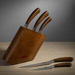 Alberto Rubber Wood Knife Block With 5 Wood Knives Set image number 3