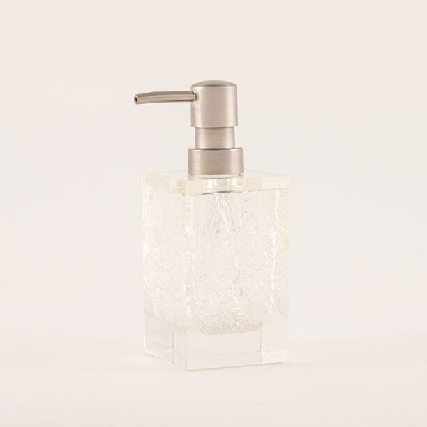 Homez Clear and Brushed Bronze High Clear Polyresin Lotion Dispenser, 7.5*7.5*17.2 Cm image number 1
