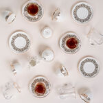 Lamesa 28 Pieces Porcelain Tea And Coffee Set White Gold image number 6