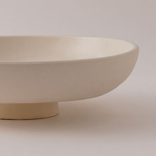 Homez Round Ceramic Decor Plate, Beige 34*34*11 Cm