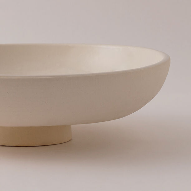 Homez Round Ceramic Decor Plate, Beige 34*34*11 Cm image number 2