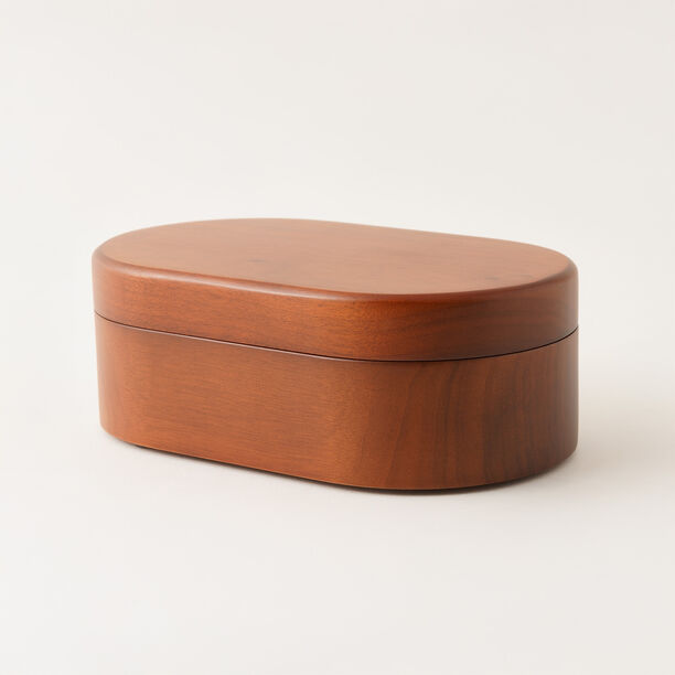 Homez small oval wooden jewelry box 16.5*9.5*5cm image number 0