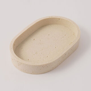 Homez polyresin soap dish, beige 13.5*9*2.5cm