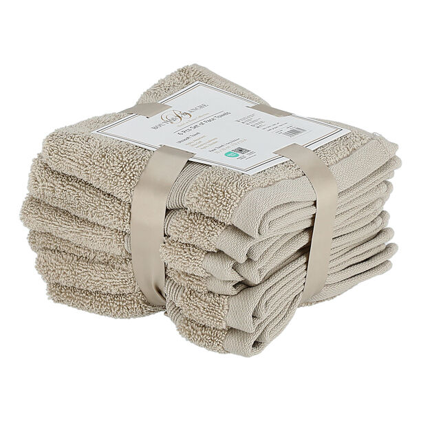 Boutique Blanche Beige 6 Piece Ultra Soft Face Towel Set 33*33 Cm image number 0