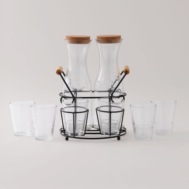 La Mesa glass 9pcs juice jar set 1000ml image number 1