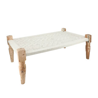 Macrame Wooden Coffee Table 120*50*40 cm