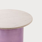 Homez glass side table with marble top 51*47cm, lilac image number 2