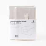 Homez Clothes Organizer Storage Box Polyester, Beige 43*28*25Cm image number 4