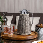 Dallety Steel Vacuum Flask Rattan Design Gray 1L image number 0