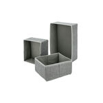 FABRIC SET OF 3 DRAWERS ORGANIZERS GREY image number 2