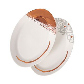 La Mesa Ingenuity Rosegold Oval Platter 2 Pieces Set