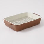 Alberto ceramic baking pan with metal grid 2000ml 32*19.7*6cm, brown image number 0