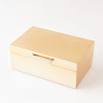 هومز صندوق مجوهرات صغير وطبقتين للتخزين أم دي أف 23*14.7*8.8سم، ذهبي image number 1