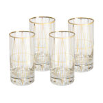 4 Pcs Glass Tall Tumblers With Gold Decal image number 0