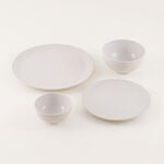 La Mesa stoneware dinner set with embossed pattern, white, 16 pieces image number 0