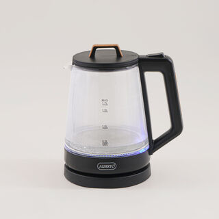 Alberto glass electric kettle, black 1.7L