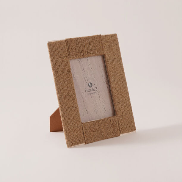 Homze metal and jute photo frame, beige 23*28*3.5 cm image number 0