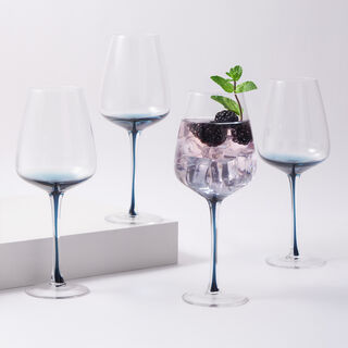 لاميسا طقم أكواب زجاجية بقاعدة 4 قطع، أزرق 385مل