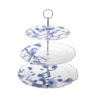 La Mesa Flwr 3 Tiers Cake Stand Blue 