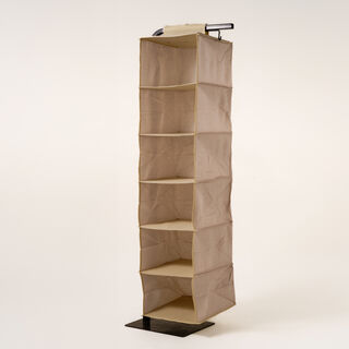 Wardrobe organizer 6 hanging shelevs fabric 30*30*120cm beige