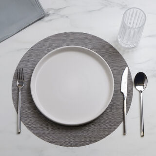 La Mesa 4pcs imitation leather rectangular placemats, grey 45*30cm