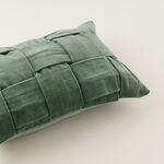 Homez Green Panelled Rectangular Cushion Cover, 30*45Cm image number 3