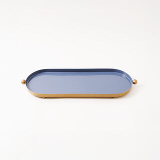 دلتي صينية تقديم معدنية مع يد دائرية، باللون الذهبي 51*17*3سم