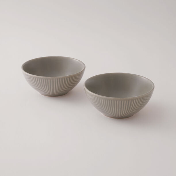 La Mesa 4 pcs stoneware bowl set, grey, 6" image number 1